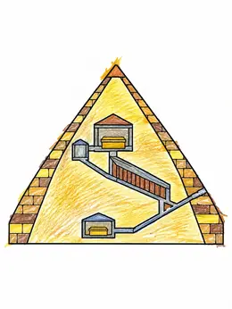 Egyptian Pyramid Cross Section Diagram Coloring Page