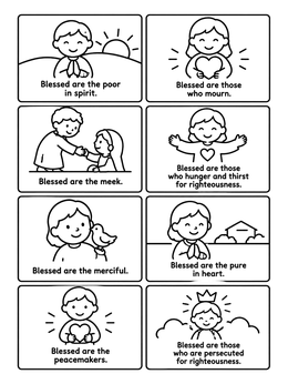 Free printable The Eight Beatitudes Grid For Kids coloring page