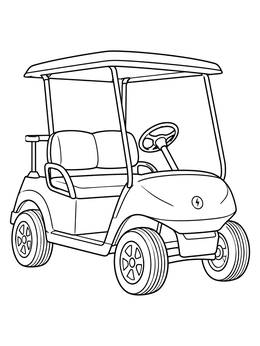 A modern electric buggy in this golf coloring page.