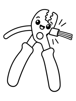 Free printable Happy Wire Stripper Tool coloring page