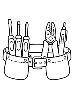 Free printable Electrician Tool Belt And Gear coloring page