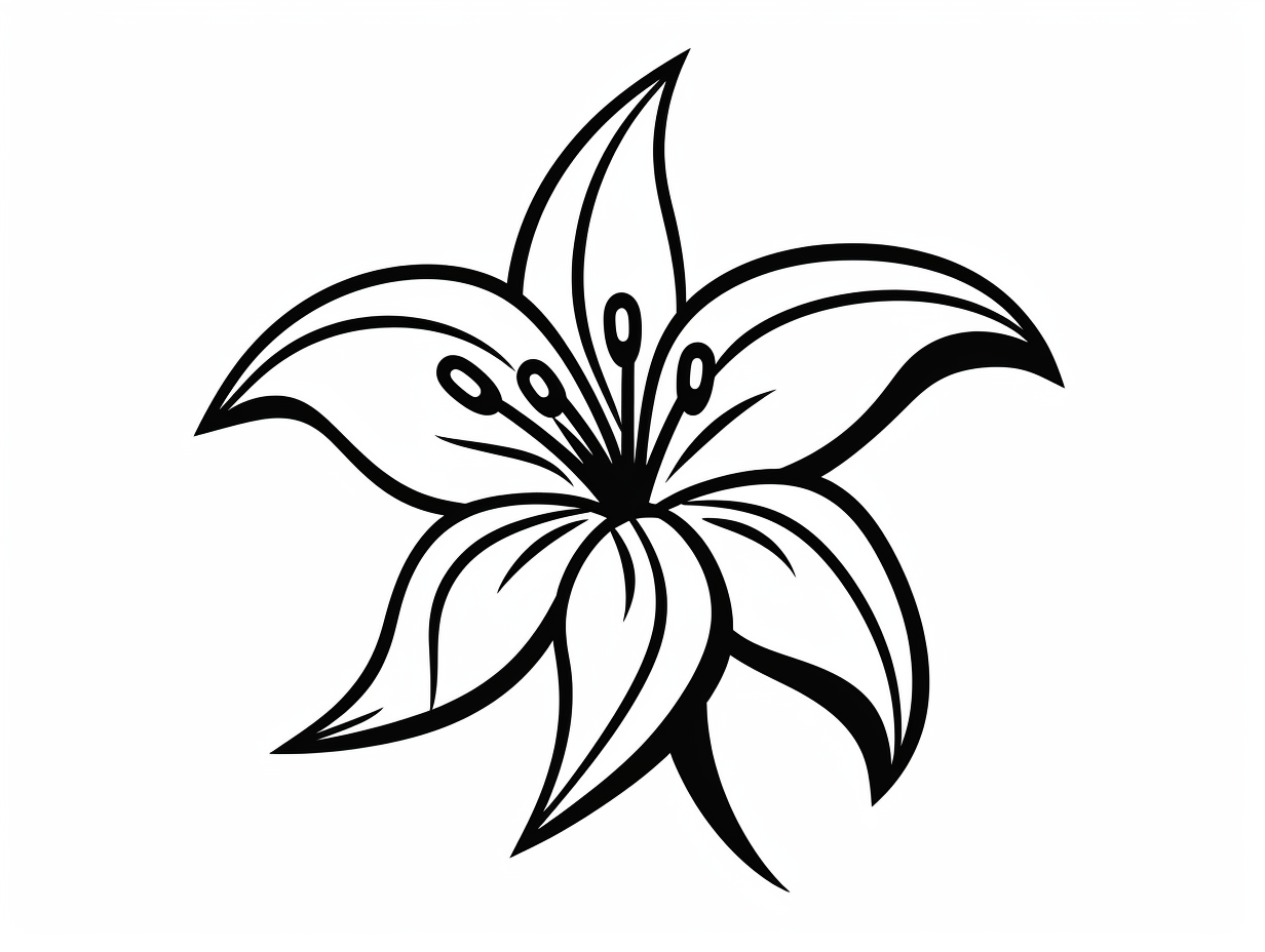 Elegant Lily Flower Coloring Sheet - Coloring Page