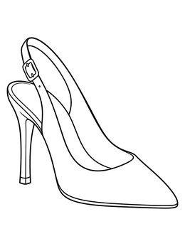 Free printable Elegant Slingback High Heel Shoe coloring page