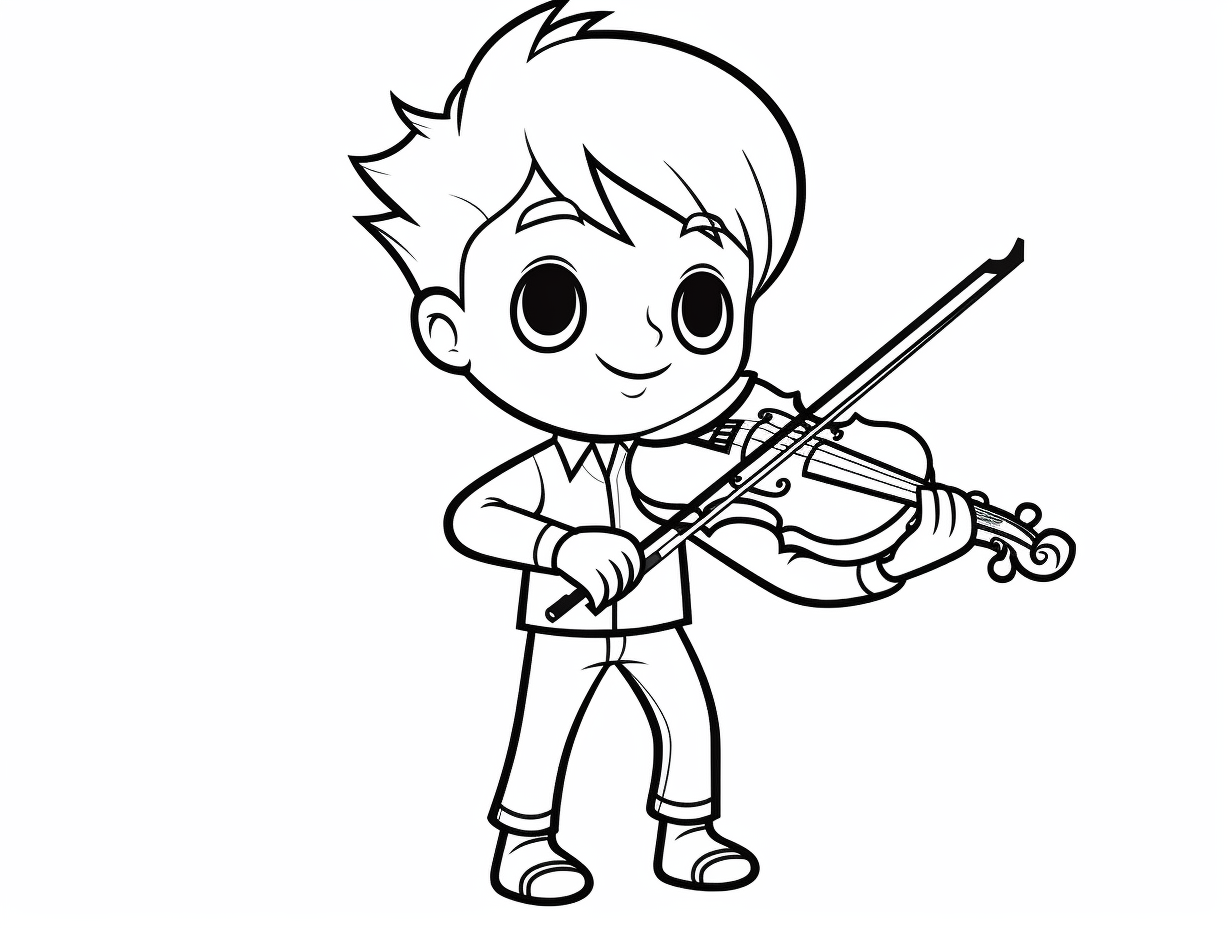 Elegant Violin Coloring Page - Coloring Page