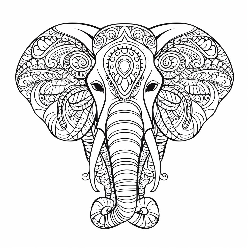 Elephant Mandala Coloring Experience - Coloring Page