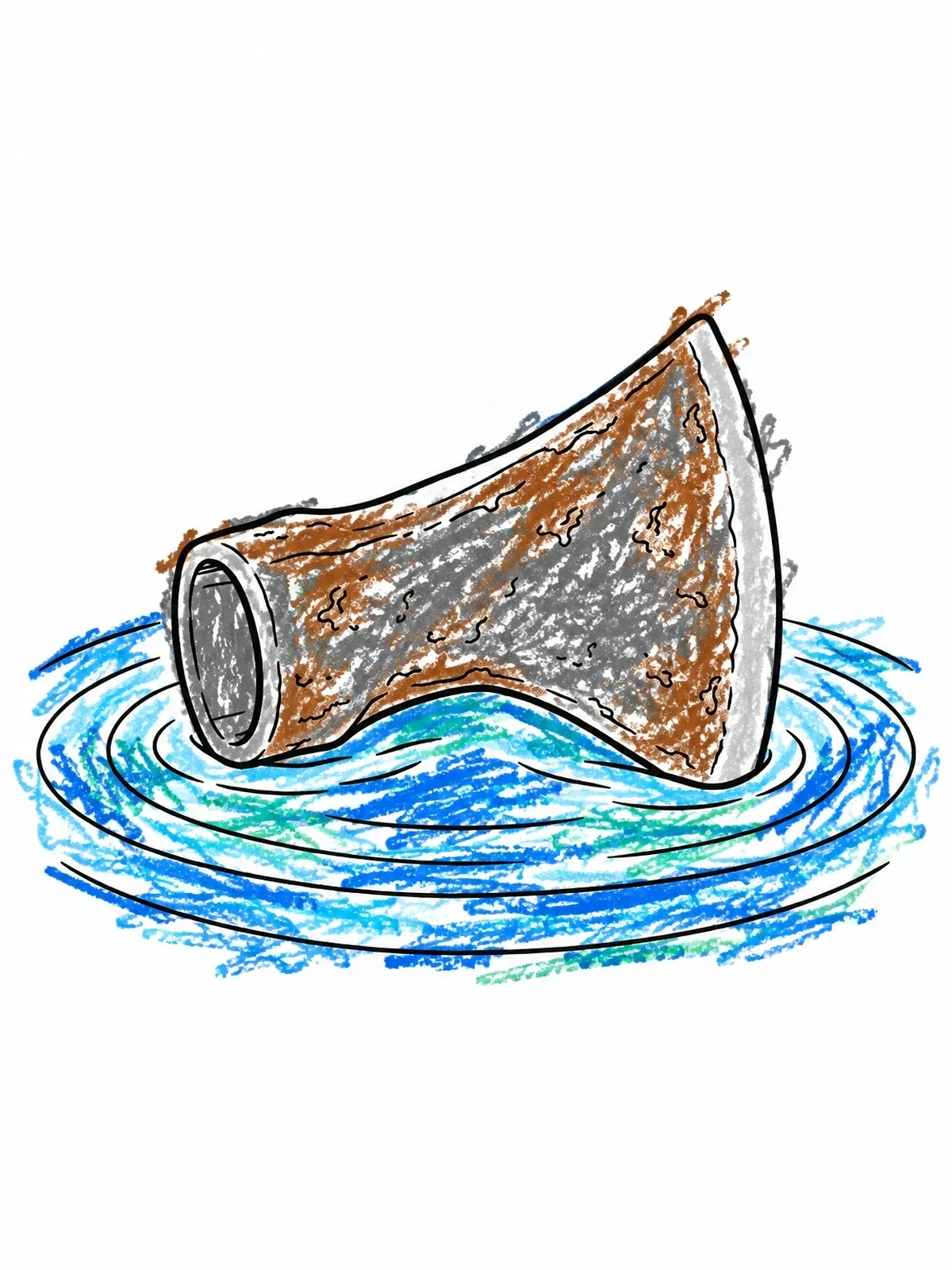 Colored example of the Floating Iron Axe Head coloring page