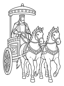 Free printable King Ahab In Royal Chariot coloring page