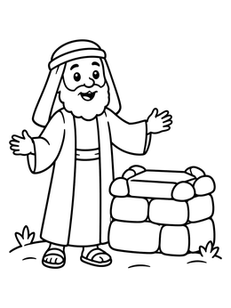 Free printable Prophet Beside The Stone Altar coloring page