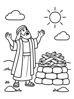 Free printable Prophet Of Baal Beside The Altar coloring page
