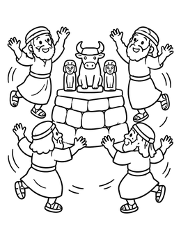Free printable Prophets Of Baal Dancing Around Altar coloring page