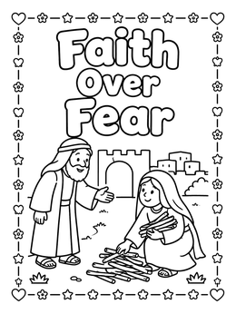 Free printable Elijah And The Widow Gathering Sticks coloring page