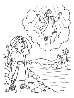 Free printable Elijah Ascending To Heaven With Elisha coloring page