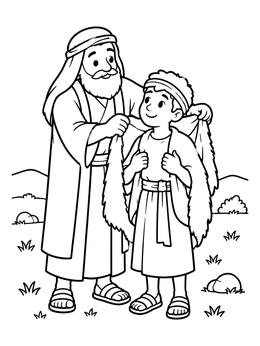 Free printable Prophet Elijah Placing Mantle On Elisha coloring page