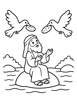 Free printable Prophet Elijah And The Ravens coloring page