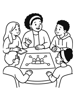 Free printable Ella Baker Meeting With Students coloring page