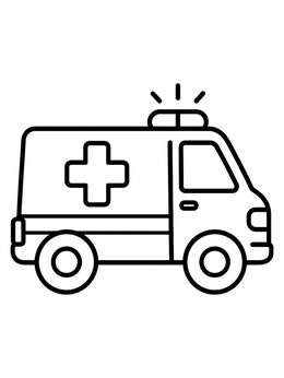 Free printable Simple Cartoon Ambulance coloring page