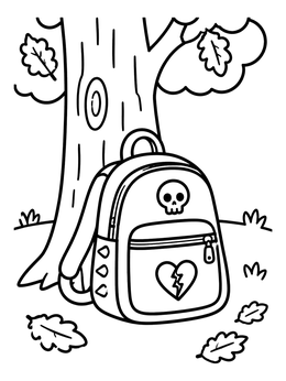 Free printable Emo Backpack By Autumn Tree coloring page