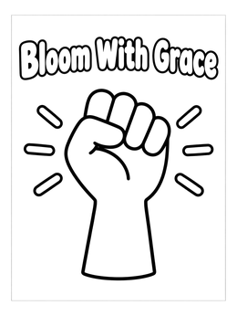 Free printable Bloom With Grace Raised Fist coloring page
