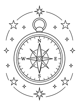 Free printable Celestial Compass Of Purpose coloring page