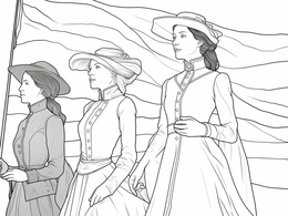 Empowering women's suffrage coloring coloring page