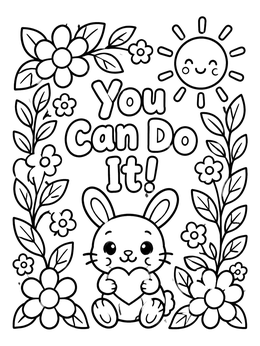Free printable You Can Do It Bunny coloring page
