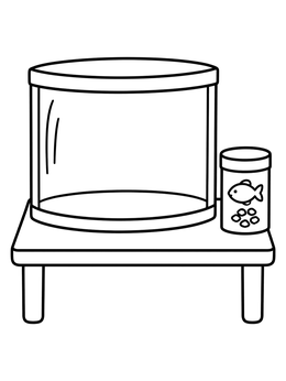 Free printable Empty Aquarium On A Table coloring page