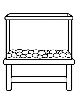 Free printable Empty Aquarium On A Stand coloring page