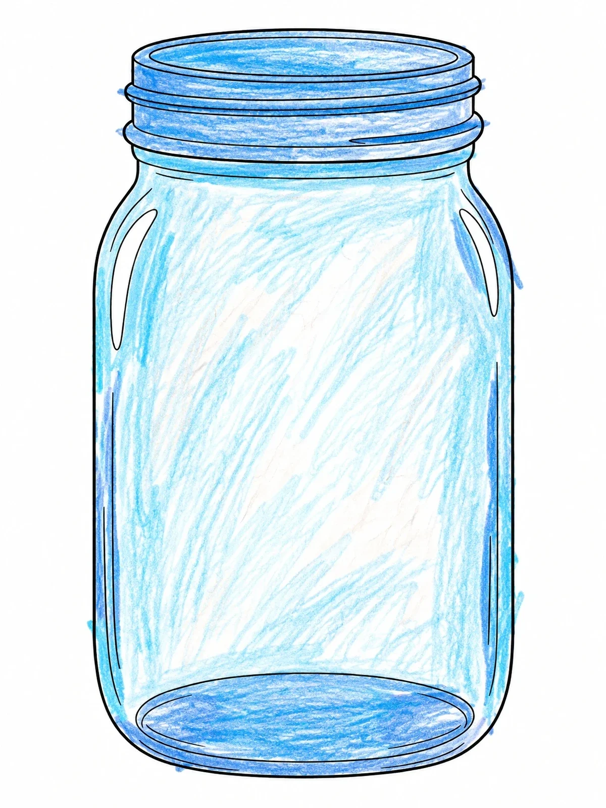 Colored example of the Empty Glass Mason Jar Outline coloring page