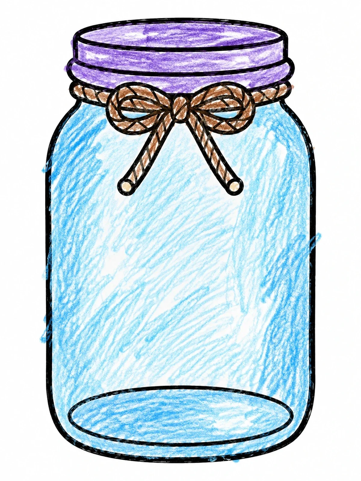 Colored example of the Empty Mason Jar With Twine Bow coloring page
