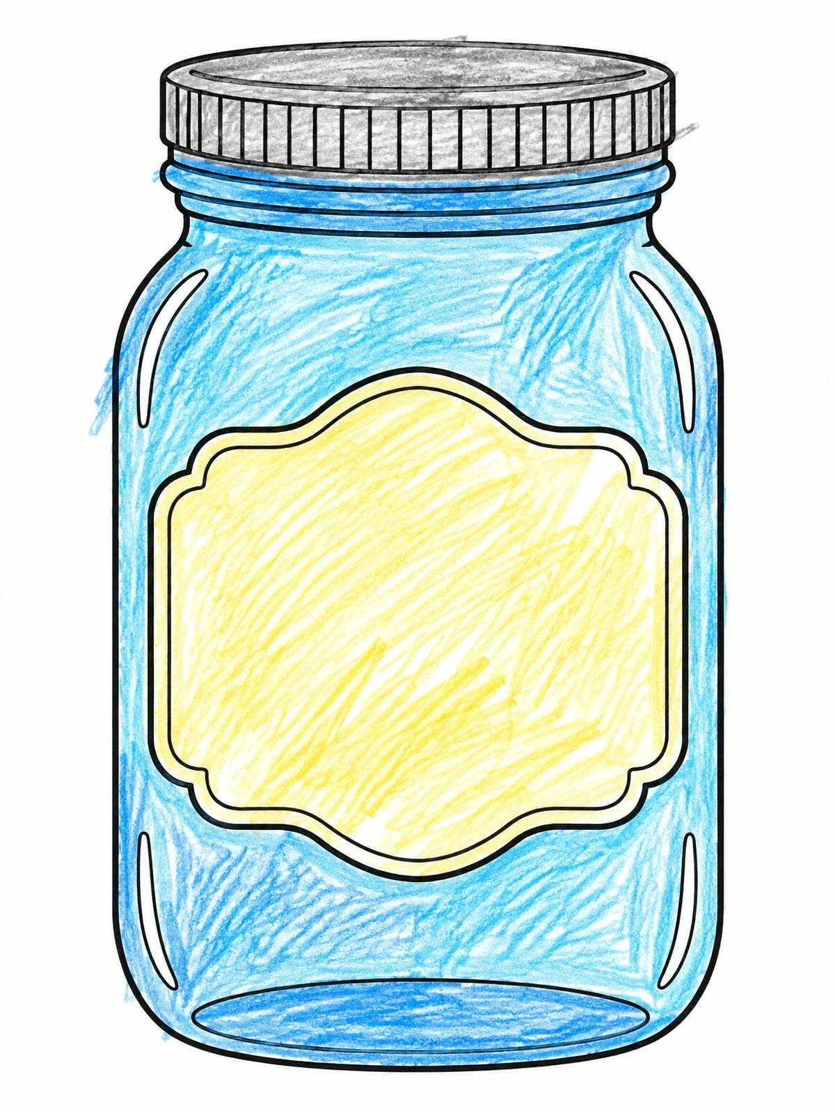 Colored example of the Empty Mason Jar With Label coloring page