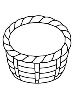 Free printable Empty Oval Woven Basket coloring page