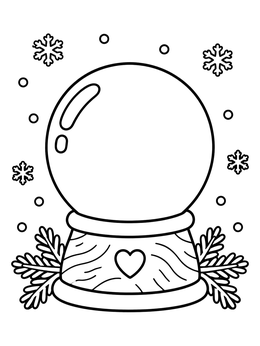 Free printable Empty Snowglobe With Wooden Base coloring page