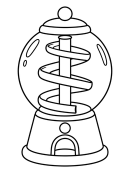 Free printable Empty Spiral Gumball Machine coloring page