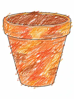 Empty Terracotta Flower Pot Coloring Page