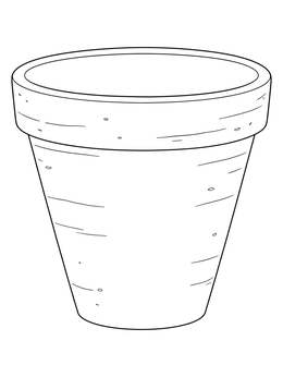 Empty Terracotta Flower Pot coloring page