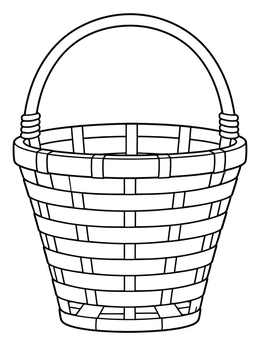 Free printable Empty Woven Basket With Handle coloring page
