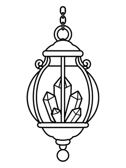 Free printable Hanging Crystal Forest Lantern coloring page