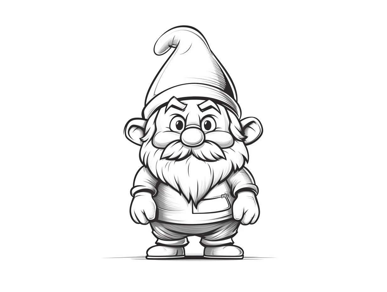 Enchanted Gnome Coloring Page - Coloring Page