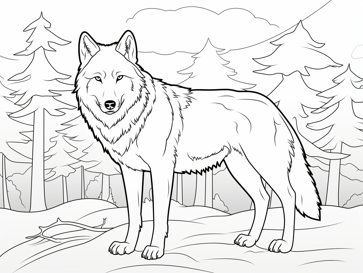 Enchanting Adult Wolf Coloring Pages - Coloring Page