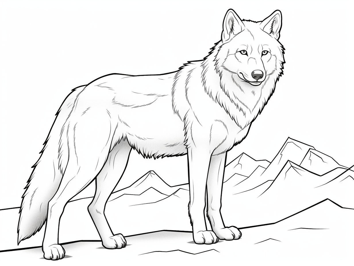 Enchanting Arctic Wolf Art To Color - Coloring Page
