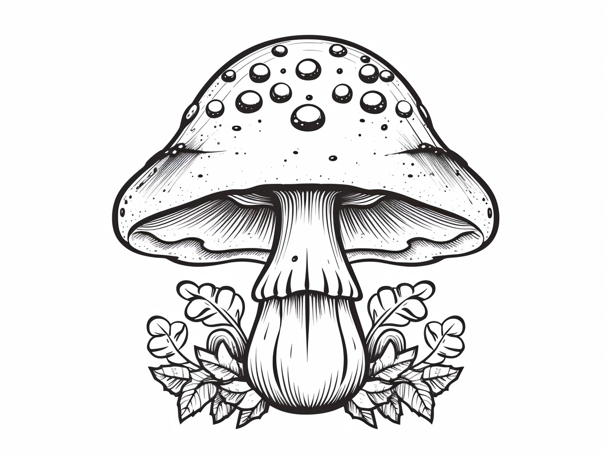 Enchanting Mushroom Mandala Art - Coloring Page