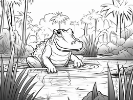 Swamp Wonderland Coloring - Coloring Page