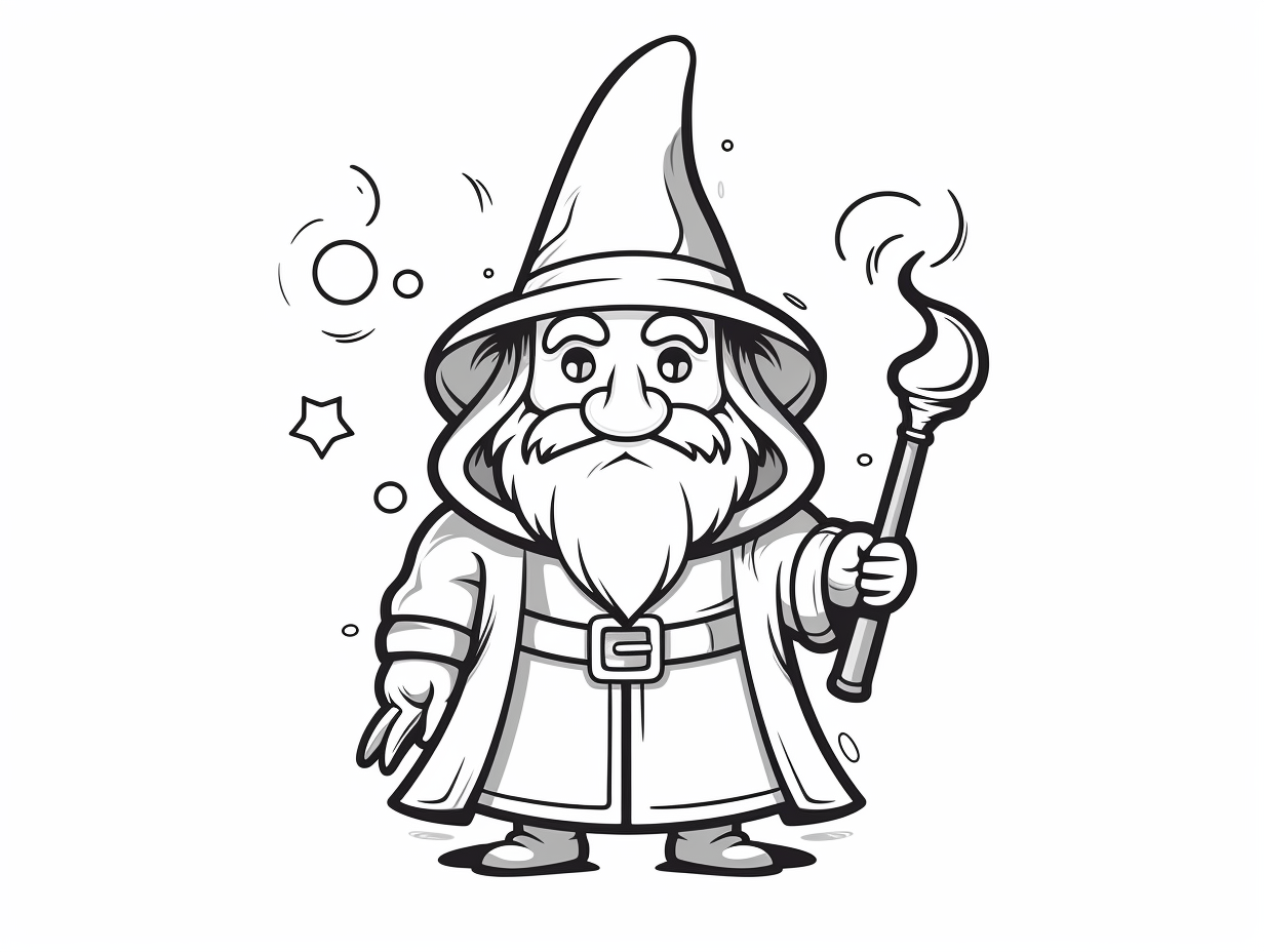 Enchanting Wizard Artwork To Color - Coloring Page