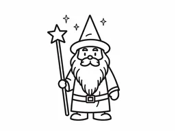 Little Wizard With Magic Star Wand