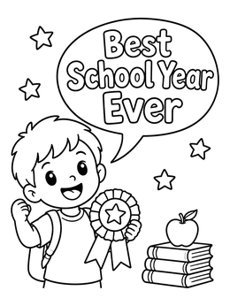 Free printable Best School Year Ever Celebration coloring page
