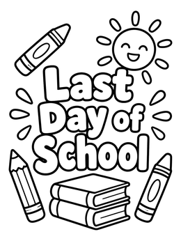 Free printable Last Day Of School Celebration coloring page