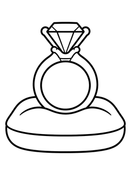 Free printable Diamond Solitaire Ring On Soft Cushion coloring page