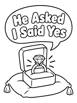 Free printable Engagement Ring On Pillow coloring page