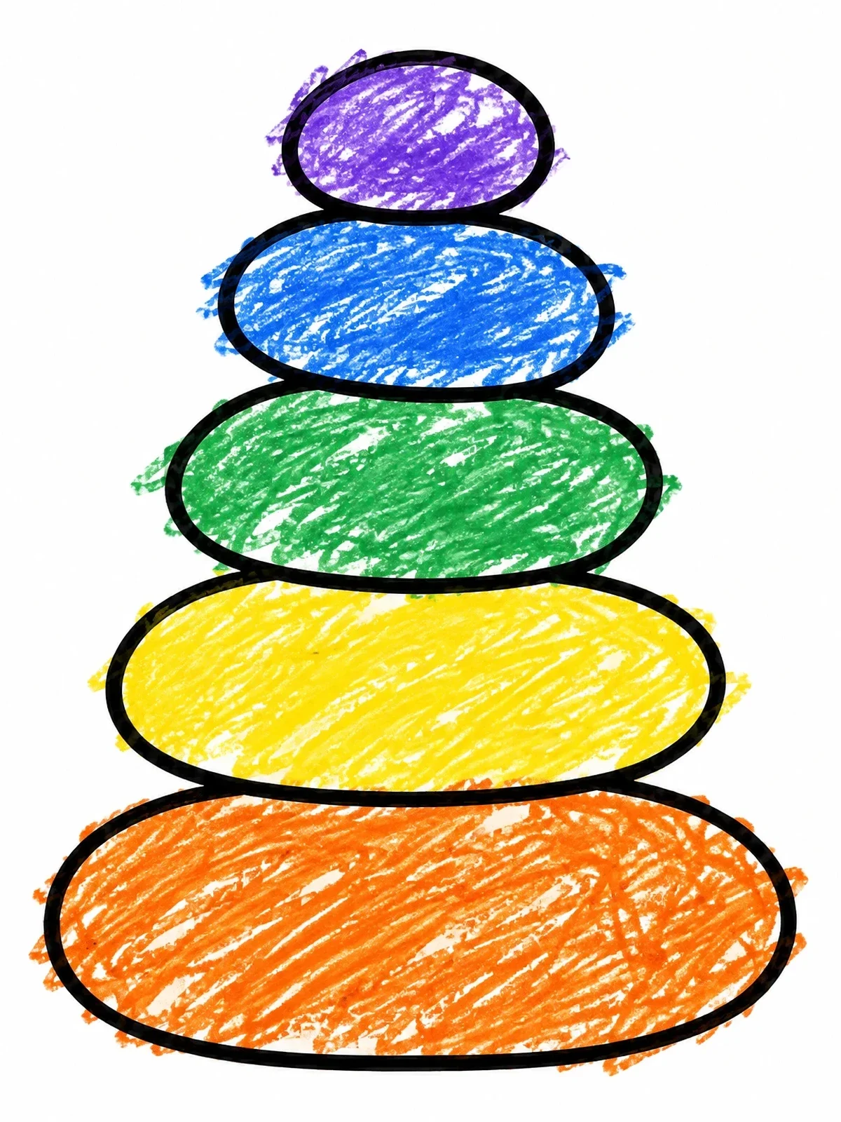 Colored example of the Balanced River Stone Cairn coloring page