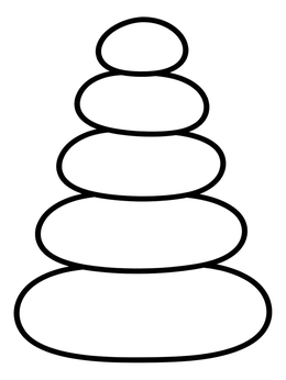 Free printable Balanced River Stone Cairn coloring page